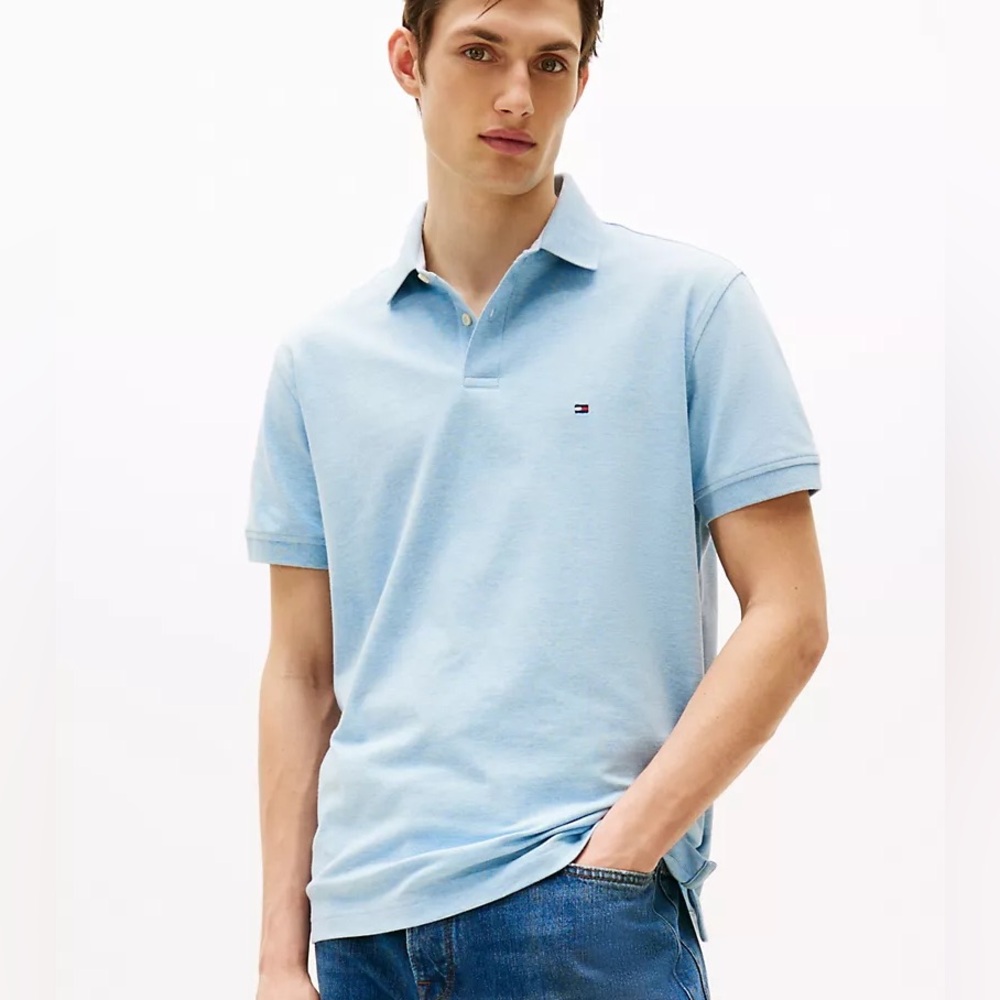 Tommy Hilfiger Regular Fit Stretch Tommy Polo In Blue Men’s Medium